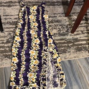 Floral Purple Dress with Yellow and White Accents